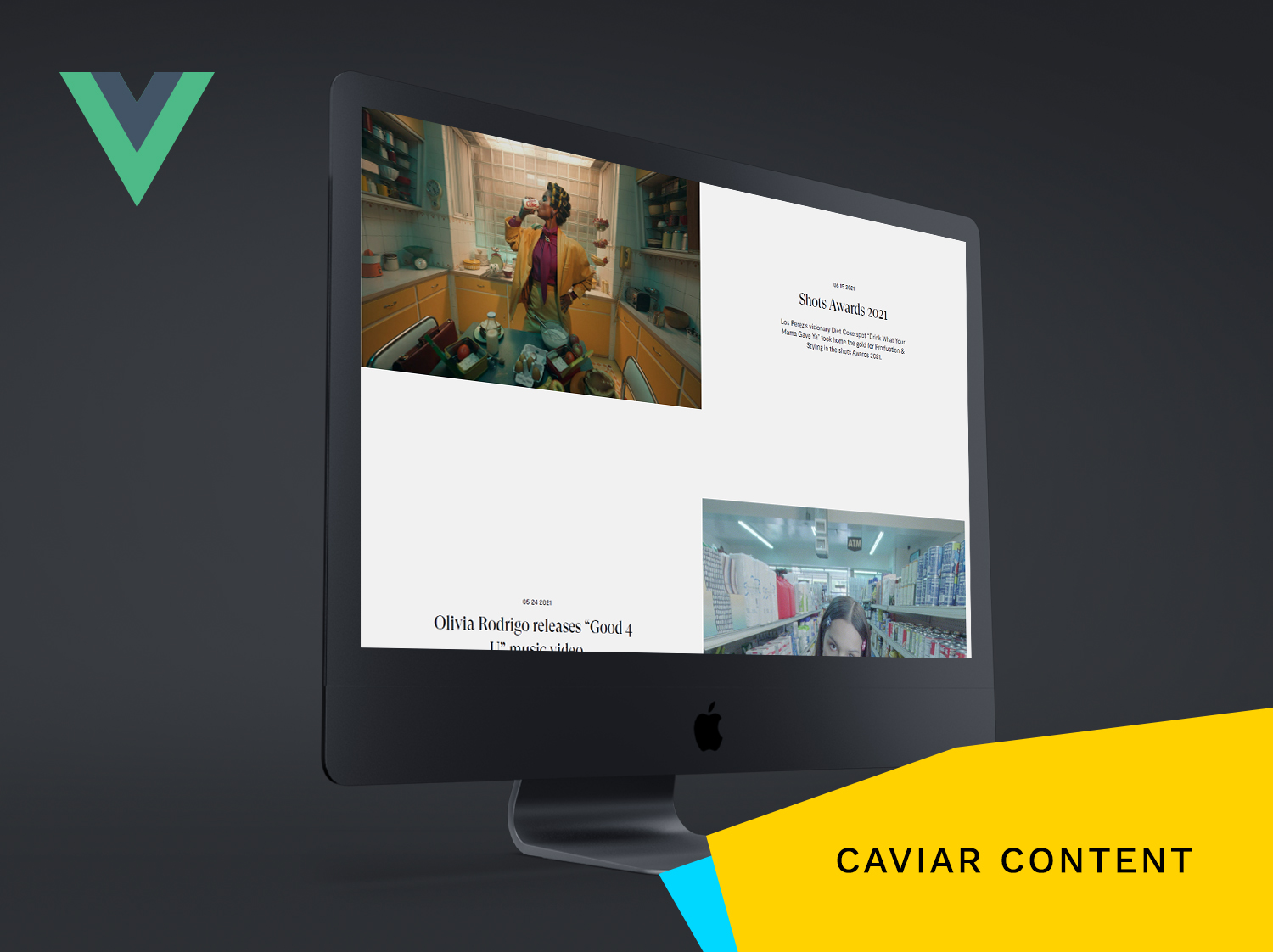 Caviar Content website. web development