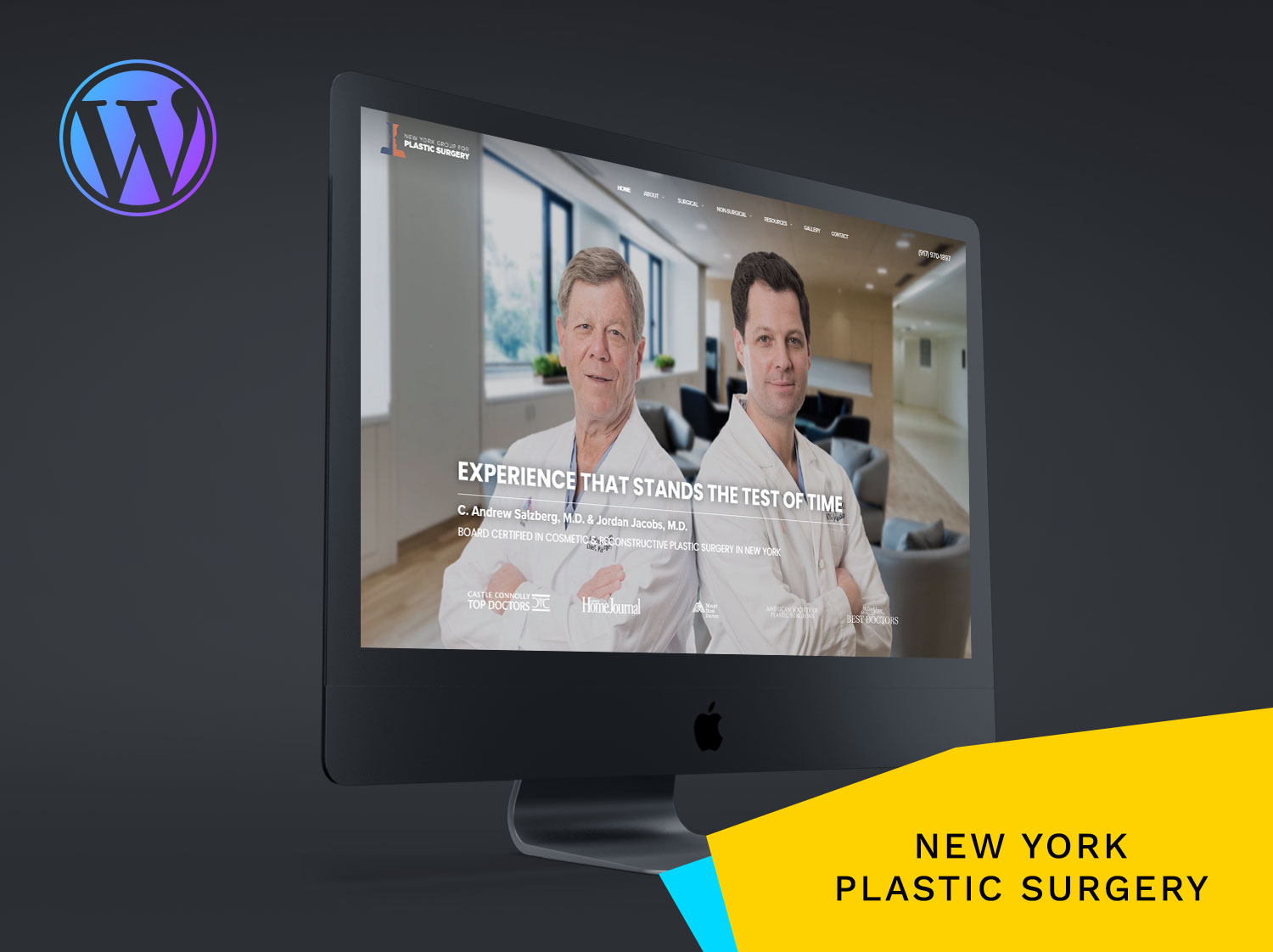 New York plastic surgery WordPress website. WordPress development