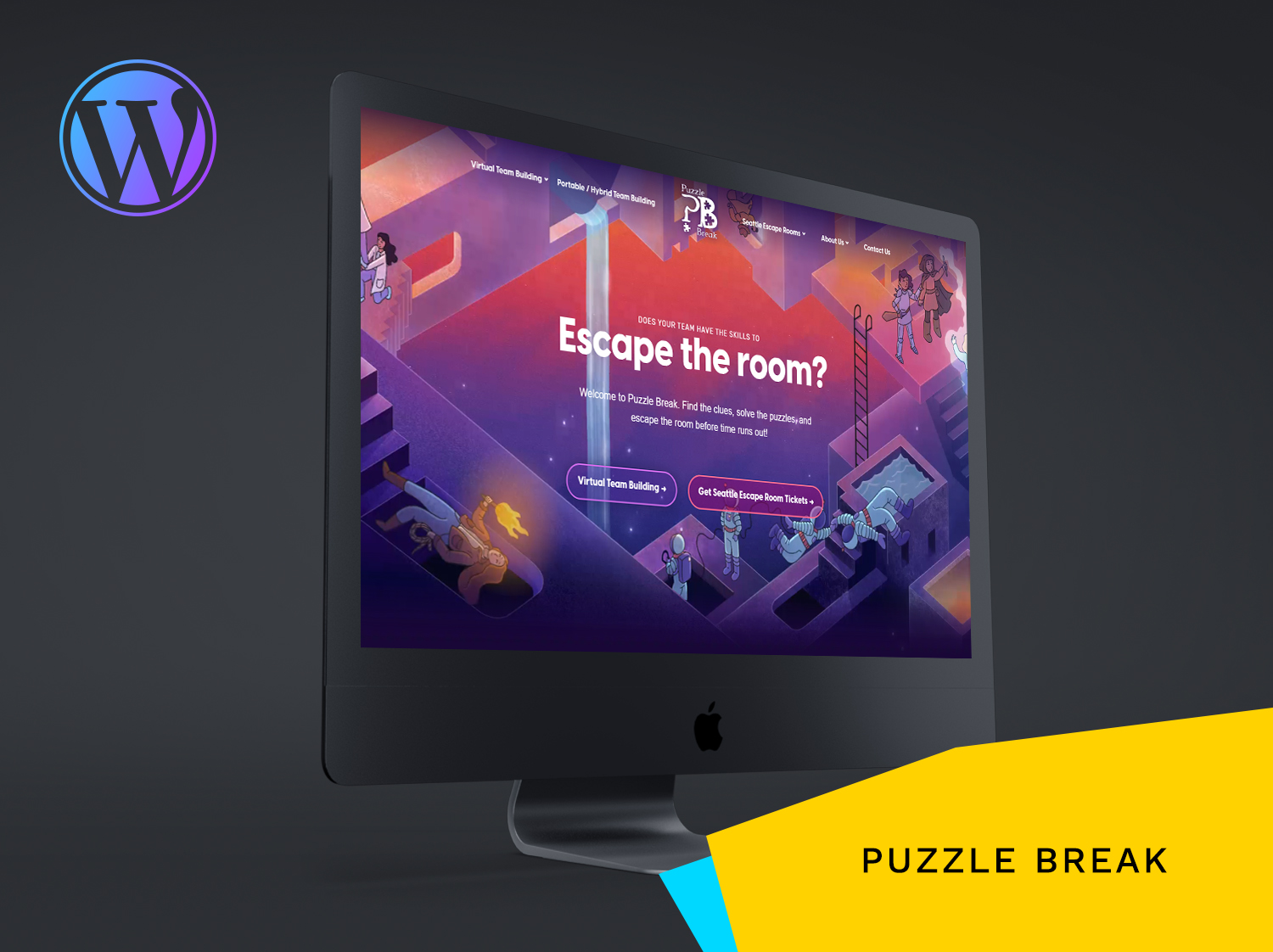 Puzzle break WordPress website. WordPress development services